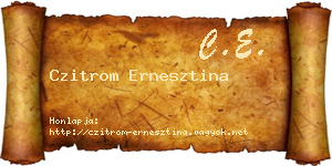 Czitrom Ernesztina névjegykártya